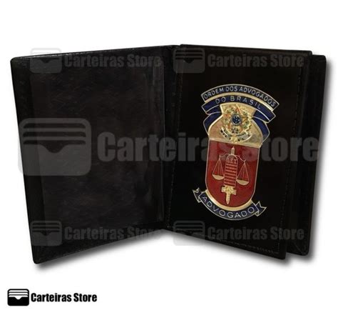 Carteira Porta Funcional Oab Advogado Logo Oval Preta Elo