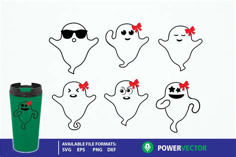 Cute Halloween Ghost Vector Clip Art Set Graphic by PowerVECTOR ...