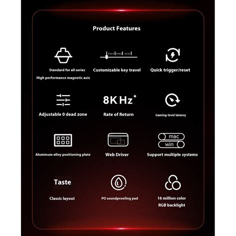 Madcatz MAD 60 68 HE Gaming Keyboard Low Latency Full Key Hot Swap อตราการคน 8K ไกดวน