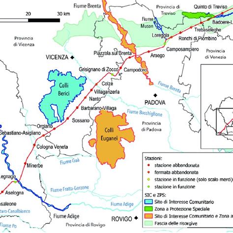 Il Tracciato Della Ferrovia Ostiglia Treviso E Le Stazioni Attraversate