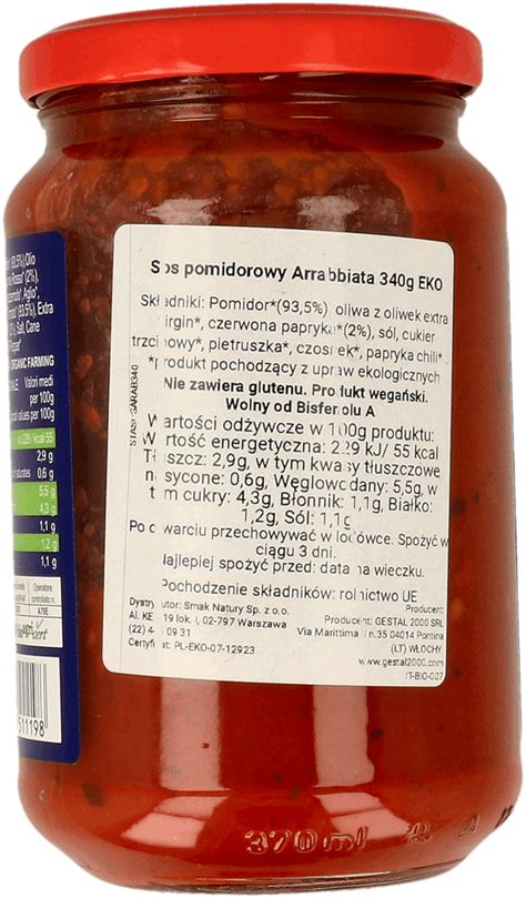 BIO 0 Sos Pomidorowy Arrabbiata 340 G Drogeria Rossmann Pl