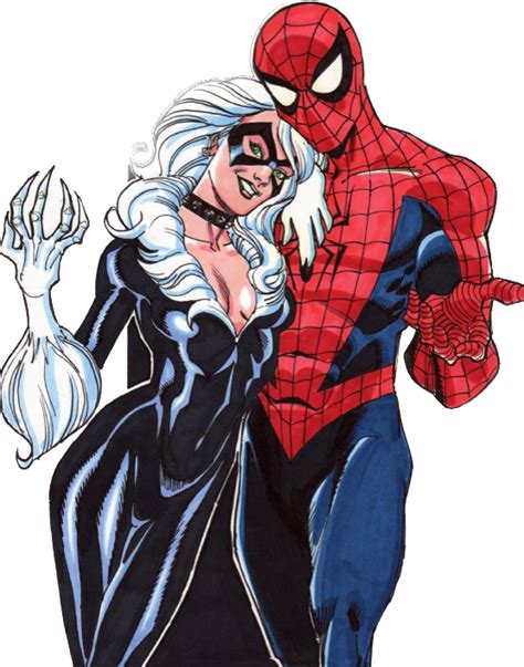 Spideys On Twitter Spidey Black Cat By Ron Frenz