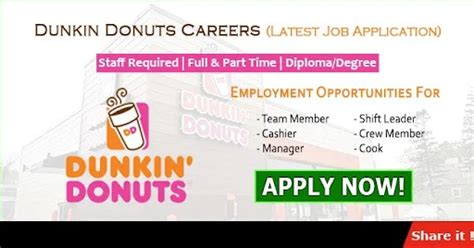 Dunkin Donuts Careers Uae 2024 Latest Dunkin Donuts Jobs Applydubjob