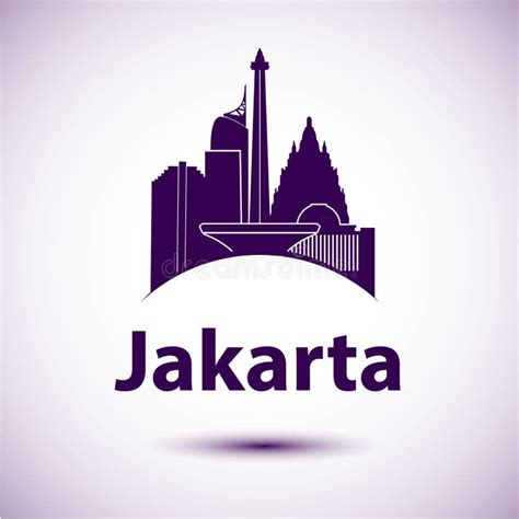 Jakarta Indonesia City Skyline Silhouette Stock Vector Image 55476335