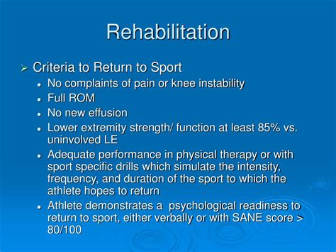 Ppt Acl Reconstruction Healing And Return To Play Powerpoint Presentation Id 142094