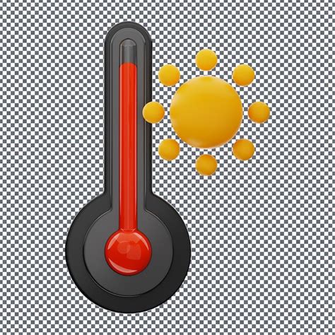 Premium PSD Psd 3d Thermometer Icon On Isolated And Transparent