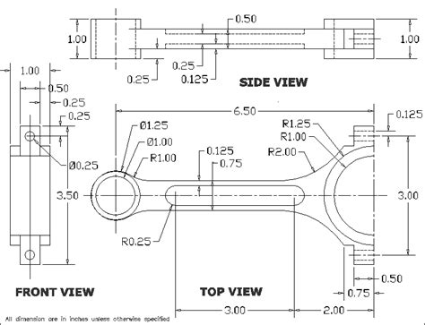 Connecting Rod Diagram In Autocad Connecting Rod Nomenclatur