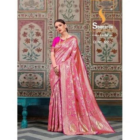 Bridal Wear Silk Ladies Designer Embroidered Saree With 6 3 M Blouse