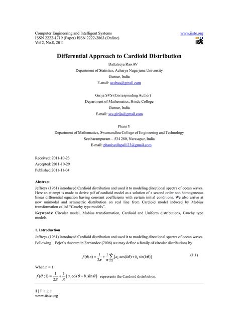 11 0001www Iiste Org Call For Paper Differential Approach To Cardioid