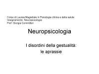 Disturbi Dell Aprassia In Neuropsicologia Docsity