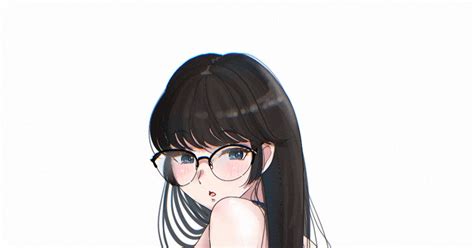 女の子 ジーンズ練 おさげ眼鏡のイラスト Pixiv