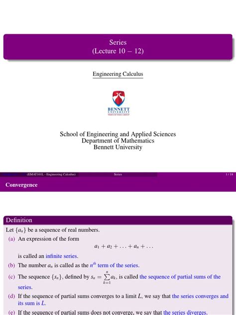 Lecture On Series. | PDF | Series (Mathematics) | Sequence