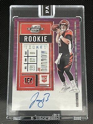 2020 OPTIC JOE BURROW ROOKIE TICKET PURPLE PULSAR AUTO ROOKIE BLACK BOX