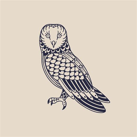 Simple Owl Tattoo Outline