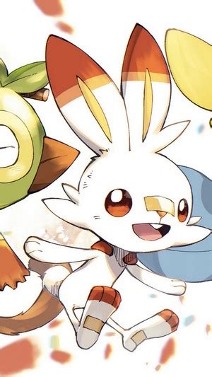 Grookey Scorbunny Sobble Pokemon Sword And Shield Phone Hd