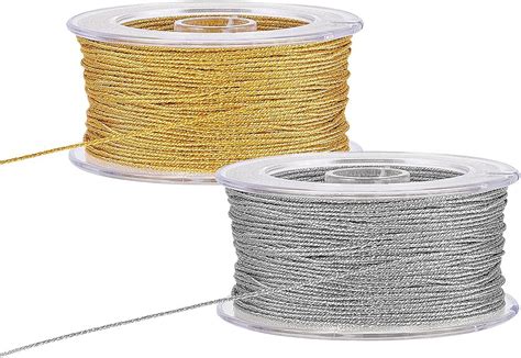 86 Yards 1mm Metallic Cord Gold Silver Nylon Thread Xmas String Braided