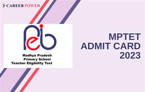 Mptet Admit Card 2023 Out Mp Tet Hall Ticket Link