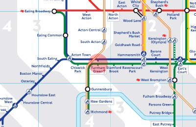 Turnham Green station map - London Underground Tube