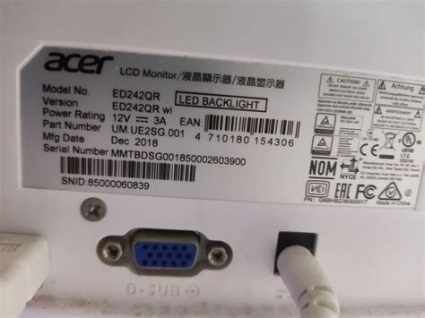 Acer ED242QR monitor, Computers & Tech, Parts & Accessories, Monitor ...