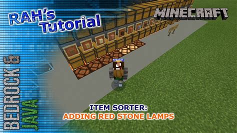 Item Sorter Adding Redstone Lamps Minecraft Bedrock Java