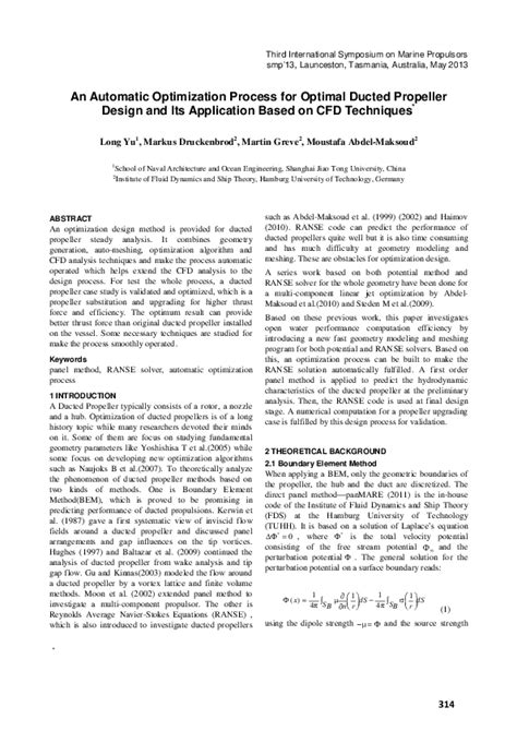 (PDF) An Automatic Optimization Process for Optimal Ducted Propeller ...