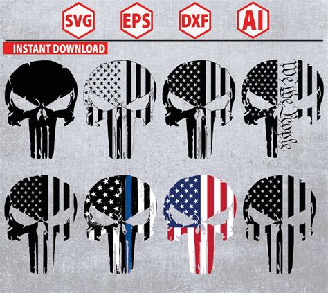 Punisher Flag Svg Punisher Svg Punisher Skull Svg Skull Svg Sugar Skull Svg The Punisher