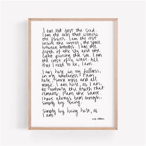 I Am Enough Hand Lettered Affirmation And Poetry Art Print Healing Brave