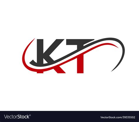 Initial Kt Logo Design Letter Linked Business Vector Image