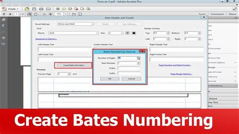 How To Create Bates Numbering In Fillable PDF Form By Adobe Acrobat Pro