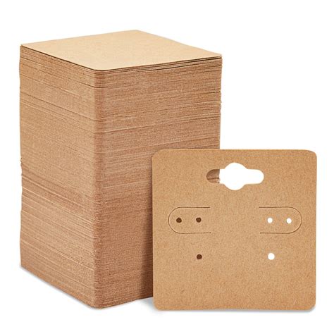 200 Pack Kraft Paper Earring Cards Jewelry Display For Retail