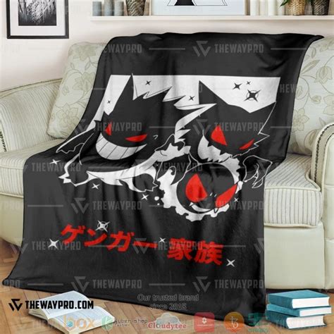 Anime Pokemon Gengar Soft Blanket Pixeltee