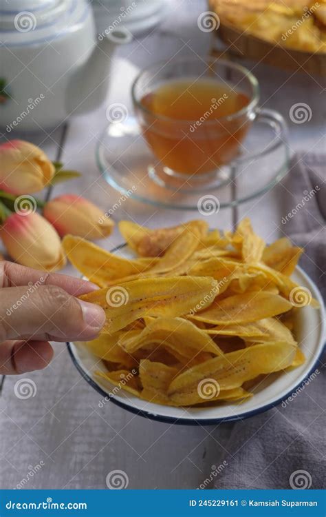 A Malay Traditional Snack Called Kerepek Pisang Dried And Fried Banana