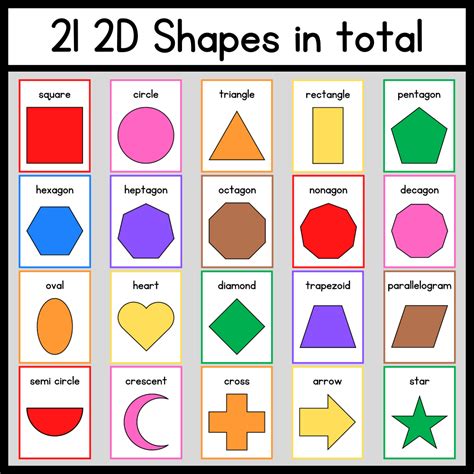 2D and 3D Shape Posters and Flash cards (Color) | Made By Teachers | 3d ...