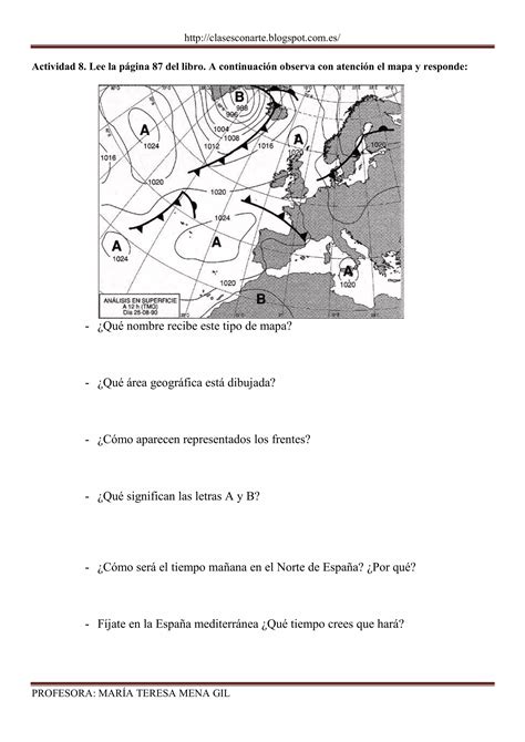 ACTIVIDADES CLIMAS Y ZONAS BIOCLIMÁTICAS 1º ESO PDF