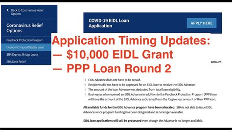 Application Timing Update For EIDL Grant And PPP Round 2 YouTube