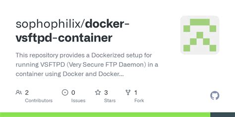 GitHub Sophophilix Docker Vsftpd Container This Repository Provides