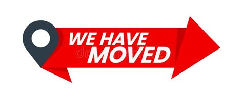 Have Move Icon We Have Moved Sign Vector Emblem Stock Illustration