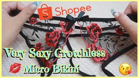 Sexy Crotchless G String Micro Bikini Lingerie Try On Haul From Shopee