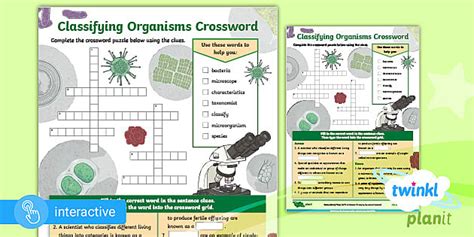 Interactive PDF Home Learning Science Year 6 Classifying Organisms