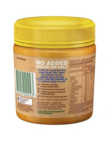 Bega Peanut Butter No Added Sugar Or Salt Smooth G Ally S Bask