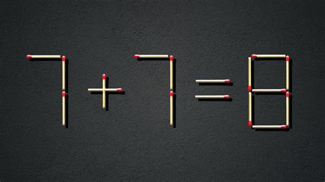 Move Only 1 Stick To Make Equation Correct Matchstick Puzzle 7 7 8