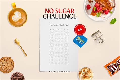 Printable No Sugar Challenge Sugar Free Tracker Sugar Detox No Sugar