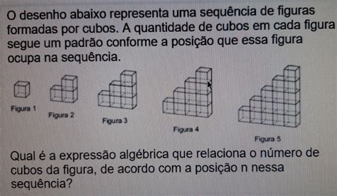 Solved O desenho abaixo representa uma sequência de figura algebra