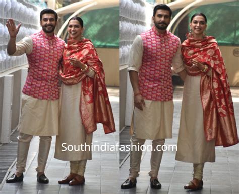 Newlyweds Deepika Padukone & Ranveer Singh in coordinating outfits ...