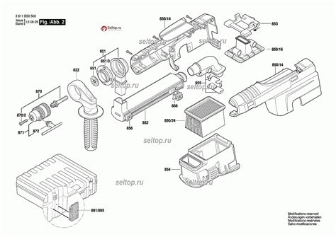 Запчасти для перфоратора Bosch GBH 2-23 REA деталировка 3 (3611B50500 ...