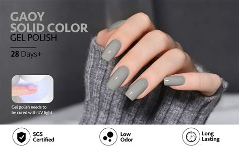 Amazon GAOY Gray Gel Nail Polish Set Colors Nude Brown Beige Soak Off UV Light Cure Gel