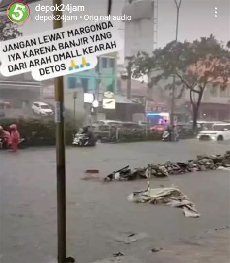 Diguyur Hujan Deras Sejumlah Wilayah Depok Banjir Karena Sampah Dan