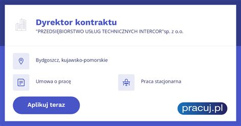 Oferta pracy Dyrektor kontraktu PRZEDSIĘBIORSTWO USŁUG TECHNICZNYCH