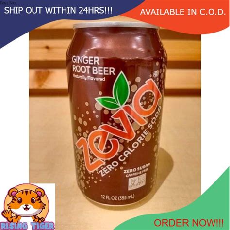 355ml Zevia Zero Calorie Sugar Soda Ginger Root Beer Naturally