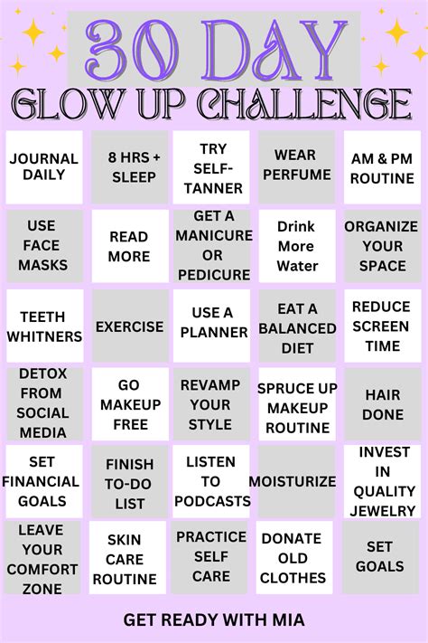 30 Day Glow Up Challenge To Improve Your Life Get Ready With Mia